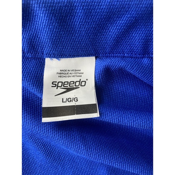 Speedo Blue Full Zip Athletic Track Jacket Performance Jacket  size L - Picture 5 of 13